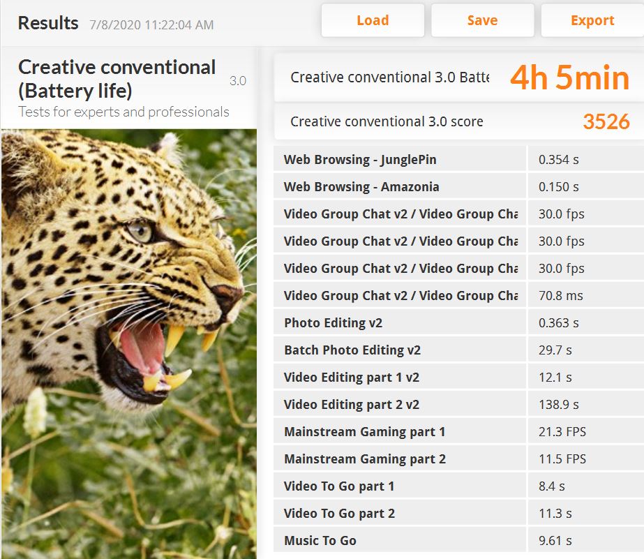 Asus zenbook Ux325 benchmark pcmark 8 battery