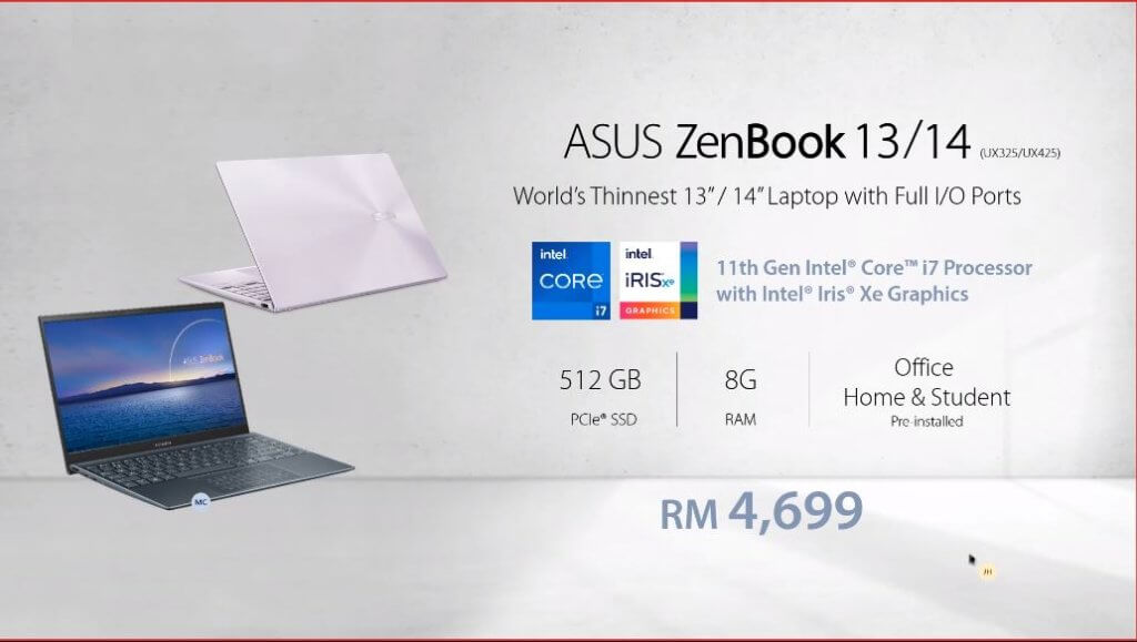 asus zenbook tiger lake i7
