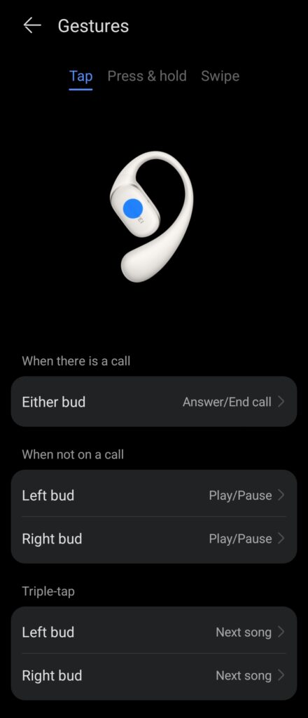 Huawei FreeArc Review controls 1